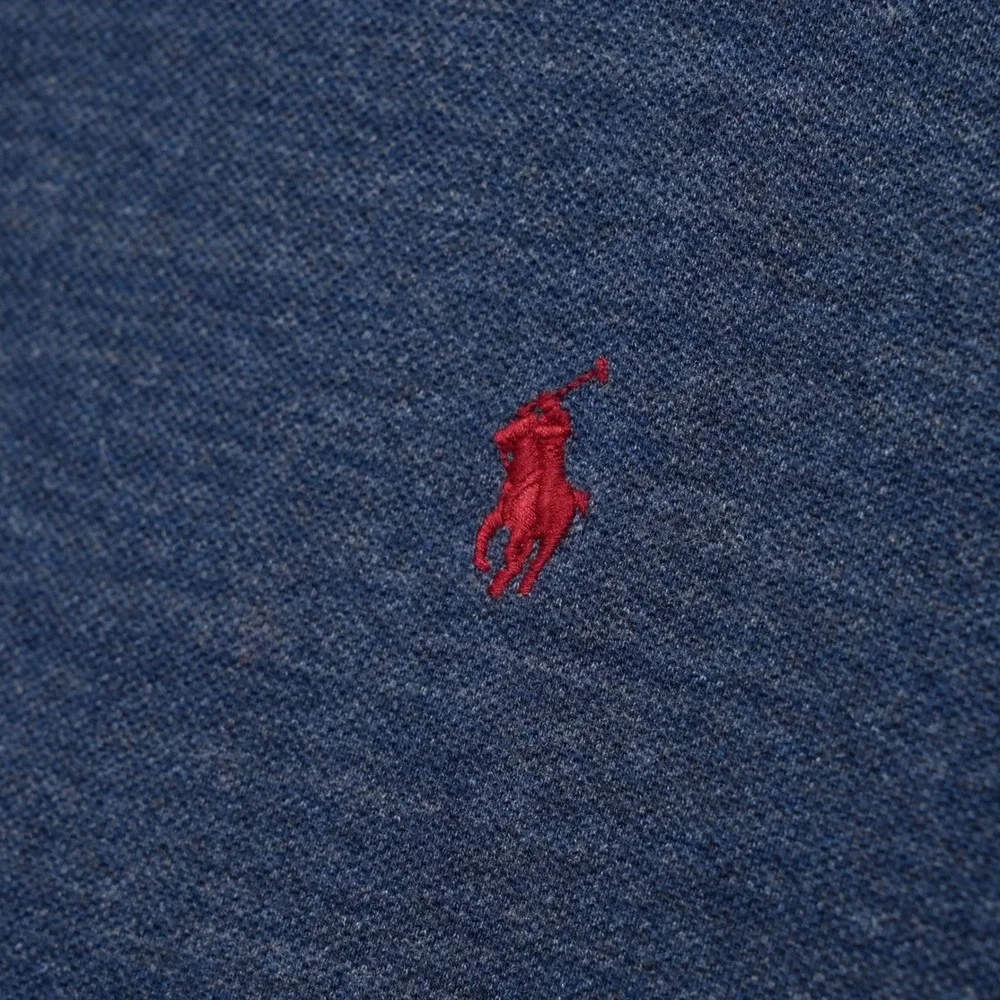 Polo Ralph Lauren Polo Mens 2XB Blue Heathered Pique Big Tall Red‎ Pony